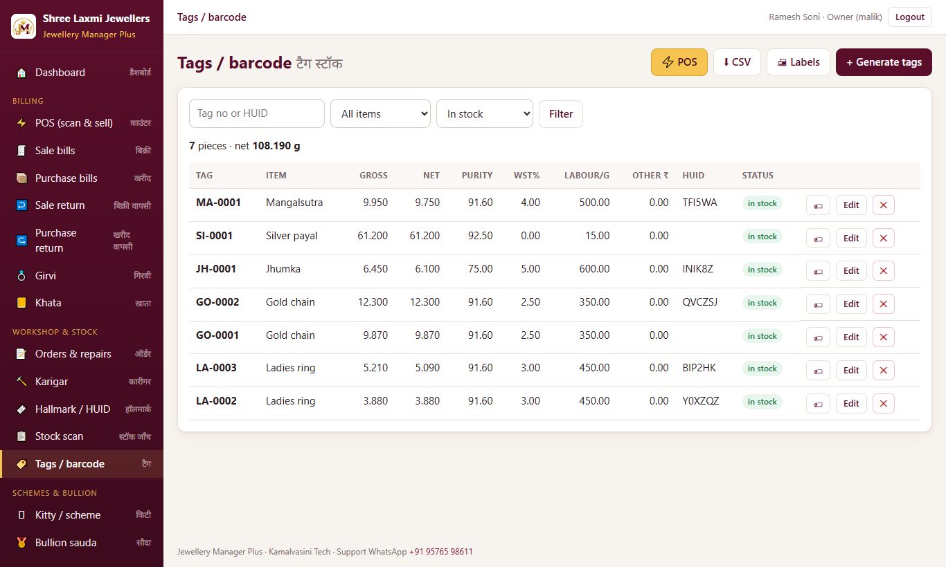 Tag stock screen